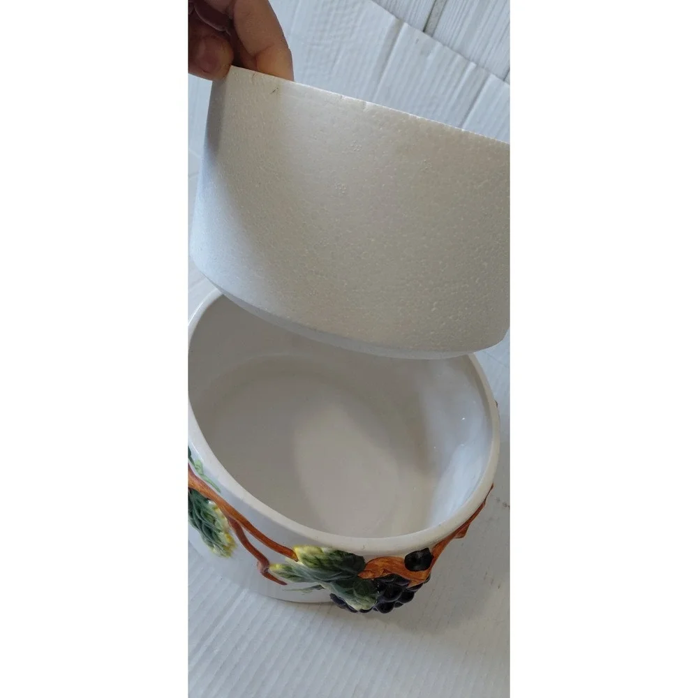 Vintage Retro KMC Tuscany Grapes kitchen collection ceramic Canister Cottagecore